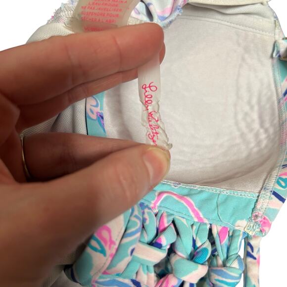 Lilly Pulitzer Bayside Michaelina Swim Tankini Top Women’s 8 Blue Resortwear - Picture 8 of 11